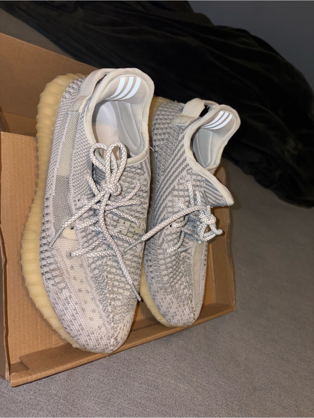 Yeezy Boost 350 V2 Cream/Gray Knit Sneakers